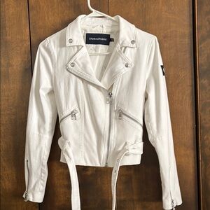 Calvin Klein Jeans White Moto Jacket